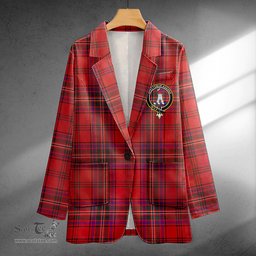 ScotsTee Shop MacClure Weathered Clan Crest Casual Tartan Flat Lapel Collar Blazer Tartan Blazer Cotton