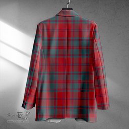 ScotsTee Shop MacDougall (Clans Originaux) Weathered Clan Crest Casual Tartan Flat Lapel Collar Blazer Tartan Blazer Cotton