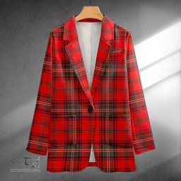 ScotsTee Shop MacClure Modern Clan Crest Casual Tartan Flat Lapel Collar Blazer Tartan Blazer Cotton