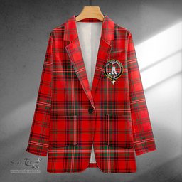 ScotsTee Shop MacClure Modern Clan Crest Casual Tartan Flat Lapel Collar Blazer Tartan Blazer Cotton