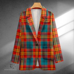 ScotsTee Shop MacGurk Ancient Clan Crest Casual Tartan Flat Lapel Collar Blazer Tartan Blazer Cotton