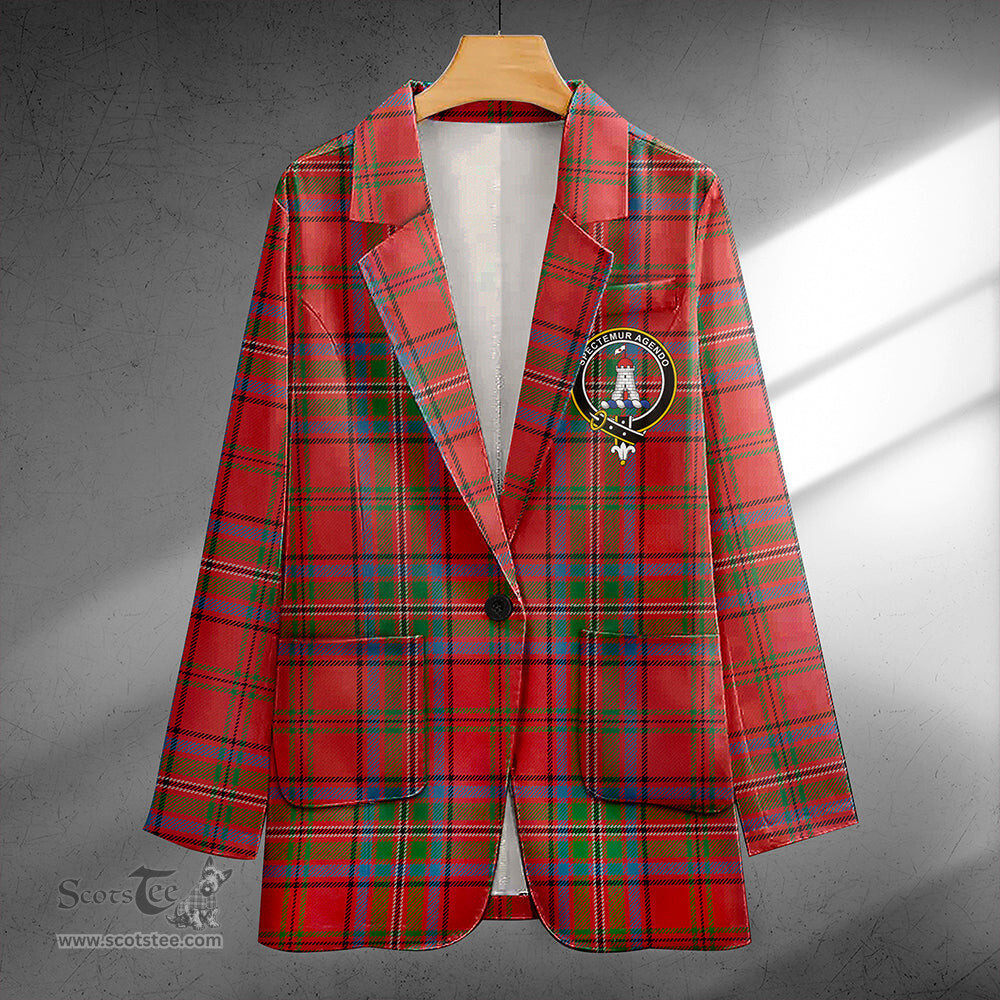 ScotsTee Shop MacClure Ancient Clan Crest Casual Tartan Flat Lapel Collar Blazer Tartan Blazer Cotton