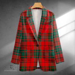 ScotsTee Shop MacAulay Modern Clan Crest Casual Tartan Flat Lapel Collar Blazer Tartan Blazer Cotton
