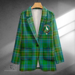 ScotsTee Shop Hunter of Hunterston (Galbraith of Hunterston) Ancient Clan Crest Casual Tartan Flat Lapel Collar Blazer Tartan Blazer Cotton