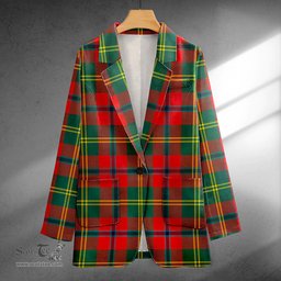 ScotsTee Shop Hutcheson Modern Clan Crest Casual Tartan Flat Lapel Collar Blazer Tartan Blazer Cotton
