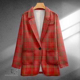 ScotsTee Shop MacNab Weathered Clan Crest Casual Tartan Flat Lapel Collar Blazer Tartan Blazer Cotton