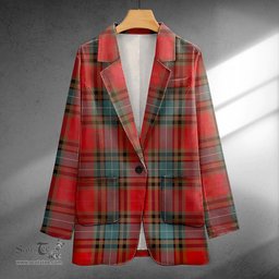 ScotsTee Shop Manson Weathered Clan Crest Casual Tartan Flat Lapel Collar Blazer Tartan Blazer Cotton