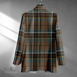 ScotsTee Shop MacAlpine Weathered Clan Crest Casual Tartan Flat Lapel Collar Blazer Tartan Blazer Cotton