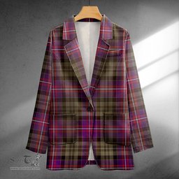 ScotsTee Shop MacNeil of Colonsay (MacNeil of Barra of Colonsay) (Highland Society of London) Weathered Clan Crest Casual Tartan Flat Lapel Collar Blazer Tartan Blazer Cotton