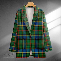 ScotsTee Shop Ogilvie of Inverarity (Wilson) Modern Clan Crest Casual Tartan Flat Lapel Collar Blazer Tartan Blazer Cotton
