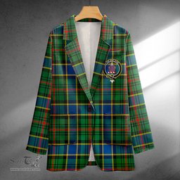 ScotsTee Shop Ogilvie of Inverarity (Wilson) Modern Clan Crest Casual Tartan Flat Lapel Collar Blazer Tartan Blazer Cotton