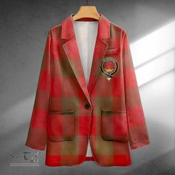 ScotsTee Shop Moncrieffe Weathered Clan Crest Casual Tartan Flat Lapel Collar Blazer Tartan Blazer Cotton
