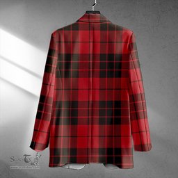 ScotsTee Shop MacLeod of Raasay Weathered Clan Crest Casual Tartan Flat Lapel Collar Blazer Tartan Blazer Cotton