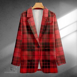 ScotsTee Shop MacLeod of Raasay Weathered Clan Crest Casual Tartan Flat Lapel Collar Blazer Tartan Blazer Cotton