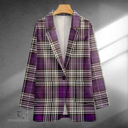 ScotsTee Shop Napier Weathered Clan Crest Casual Tartan Flat Lapel Collar Blazer Tartan Blazer Cotton