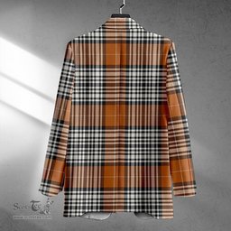 ScotsTee Shop Napier Rose Modern Clan Crest Casual Tartan Flat Lapel Collar Blazer Tartan Blazer Cotton