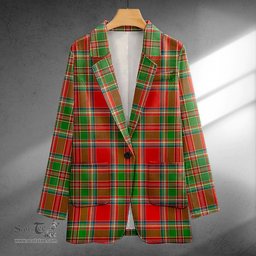 ScotsTee Shop MacLeod of Gesto Ancient Clan Crest Casual Tartan Flat Lapel Collar Blazer Tartan Blazer Cotton