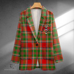 ScotsTee Shop MacLeod of Gesto Ancient Clan Crest Casual Tartan Flat Lapel Collar Blazer Tartan Blazer Cotton