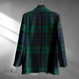 ScotsTee Shop MacKay Modern Clan Crest Casual Tartan Flat Lapel Collar Blazer Tartan Blazer Cotton