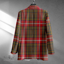 ScotsTee Shop MacWhirter Weathered Clan Crest Casual Tartan Flat Lapel Collar Blazer Tartan Blazer Cotton