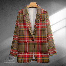 ScotsTee Shop MacWhirter Weathered Clan Crest Casual Tartan Flat Lapel Collar Blazer Tartan Blazer Cotton