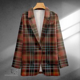 ScotsTee Shop Newlands (Walker Newlands) Weathered Clan Crest Casual Tartan Flat Lapel Collar Blazer Tartan Blazer Cotton