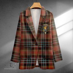 ScotsTee Shop Newlands (Walker Newlands) Weathered Clan Crest Casual Tartan Flat Lapel Collar Blazer Tartan Blazer Cotton
