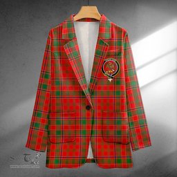 ScotsTee Shop Munro (Logan) Modern Clan Crest Casual Tartan Flat Lapel Collar Blazer Tartan Blazer Cotton