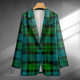 ScotsTee Shop MacKay Ancient Clan Crest Casual Tartan Flat Lapel Collar Blazer Tartan Blazer Cotton