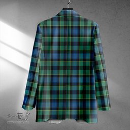 ScotsTee Shop Mouat Clan Crest Casual Tartan Flat Lapel Collar Blazer Tartan Blazer Cotton