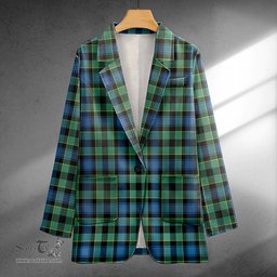 ScotsTee Shop Mouat Clan Crest Casual Tartan Flat Lapel Collar Blazer Tartan Blazer Cotton