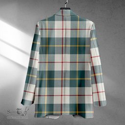 ScotsTee Shop MacRae of Conchra Weathered Clan Crest Casual Tartan Flat Lapel Collar Blazer Tartan Blazer Cotton