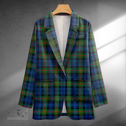 ScotsTee Shop Murray Modern Clan Crest Casual Tartan Flat Lapel Collar Blazer Tartan Blazer Cotton