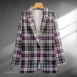 ScotsTee Shop MacNeil of Barra (MacNeil/MacNeill) Paton Dress Weathered Clan Crest Casual Tartan Flat Lapel Collar Blazer Tartan Blazer Cotton