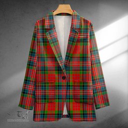 ScotsTee Shop MacPherson Ancient Clan Crest Casual Tartan Flat Lapel Collar Blazer Tartan Blazer Cotton