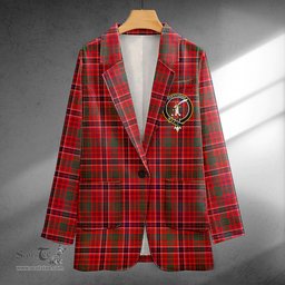 ScotsTee Shop MacRae Modern Clan Crest Casual Tartan Flat Lapel Collar Blazer Tartan Blazer Cotton