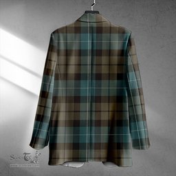ScotsTee Shop MacKirdy Weathered Clan Crest Casual Tartan Flat Lapel Collar Blazer Tartan Blazer Cotton