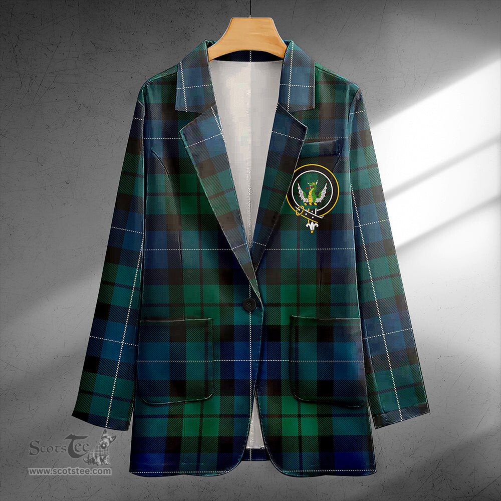 ScotsTee Shop MacKirdy Modern Clan Crest Casual Tartan Flat Lapel Collar Blazer Tartan Blazer Cotton