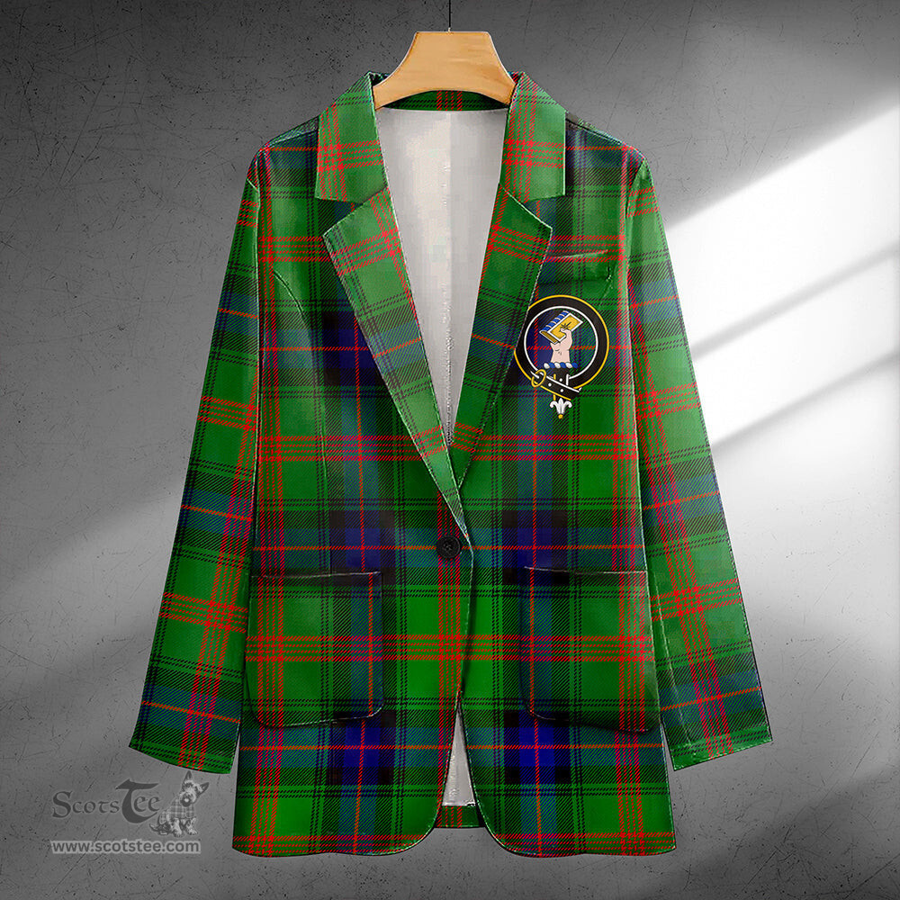 ScotsTee Shop Park Modern Clan Crest Casual Tartan Flat Lapel Collar Blazer Tartan Blazer Cotton