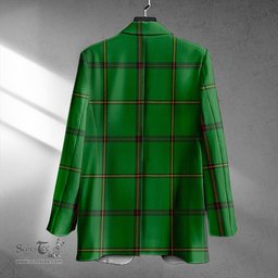 ScotsTee Shop Marr Ancient Clan Crest Casual Tartan Flat Lapel Collar Blazer Tartan Blazer Cotton