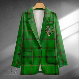 ScotsTee Shop Marr Ancient Clan Crest Casual Tartan Flat Lapel Collar Blazer Tartan Blazer Cotton