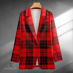 ScotsTee Shop MacLeod of Raasay Modern Clan Crest Casual Tartan Flat Lapel Collar Blazer Tartan Blazer Cotton