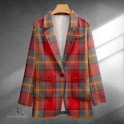 ScotsTee Shop Oliver Weathered Clan Crest Casual Tartan Flat Lapel Collar Blazer Tartan Blazer Cotton