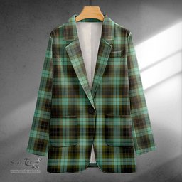 ScotsTee Shop MacIver Ancient Clan Crest Casual Tartan Flat Lapel Collar Blazer Tartan Blazer Cotton