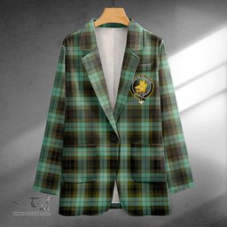 ScotsTee Shop MacIver Ancient Clan Crest Casual Tartan Flat Lapel Collar Blazer Tartan Blazer Cotton