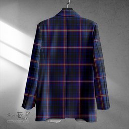 ScotsTee Shop MacIver of Strome Modern Clan Crest Casual Tartan Flat Lapel Collar Blazer Tartan Blazer Cotton