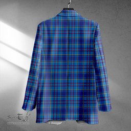 ScotsTee Shop Mercer Modern Clan Crest Casual Tartan Flat Lapel Collar Blazer Tartan Blazer Cotton