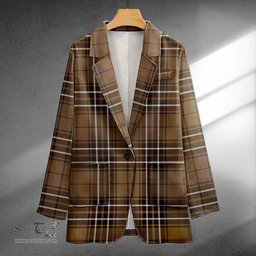 ScotsTee Shop MacLean of Duart Hunting (Vestiarium Scoticum) Weathered Clan Crest Casual Tartan Flat Lapel Collar Blazer Tartan Blazer Cotton