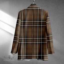 ScotsTee Shop MacLean of Duart Hunting (Vestiarium Scoticum) Weathered Clan Crest Casual Tartan Flat Lapel Collar Blazer Tartan Blazer Cotton
