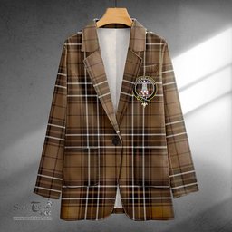 ScotsTee Shop MacLean of Duart Hunting (Vestiarium Scoticum) Weathered Clan Crest Casual Tartan Flat Lapel Collar Blazer Tartan Blazer Cotton
